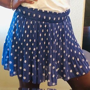 Rue 21 Blue and White Polka Dot Medium Skirt